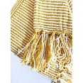 thumbnail image 2 of Fennco Styles Chenille Woven Striped Tassel Throw Blanket 50" W x 60" L - Mustard Yellow Soft Blanket for Bed, Couch, Sofa, Home, Office and Holidays Décor, 2 of 8