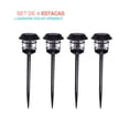 thumbnail image 1 of Set 4 Luminaria Estaca Luz Led Impermeable Recargable Jardin negro 6.49 pulg, 1 of 8