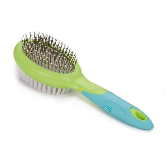 Dog and Cat Oval Grooming Pin Brushes Choose Style and Type Ergonomic Handles (9" Dual Side Soft Pin)