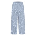 thumbnail image 4 of Women's Casual Pants Women'S Floral Embroidered Lace Printed Loose Pocket Patchwork Casual Pants,Blue Women's Casual Pants XXXL, 4 of 5