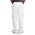 thumbnail image 4 of Mens Sweatpants Baggy Sweat Pants for Men Straight Leg Loose Fit Gym Athletic Cargo Sweatpants with Pockets White M, 4 of 8
