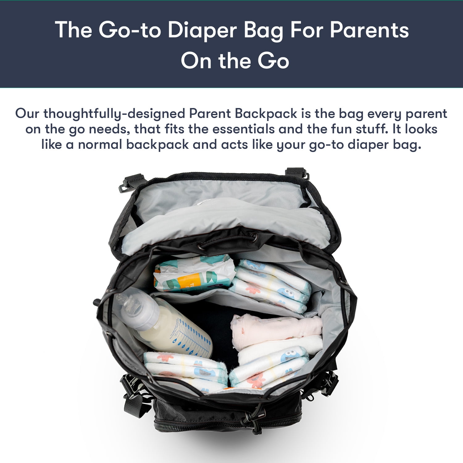 Colugo Parent Diaper Backpack, Black