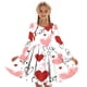 thumbnail image 5 of Vestido de manga larga con cuello redondo para niñas, vestido elástico de manga larga, corte A, estilo patinador con volantes, vestido de recital escolar, vestido de manga larga con cuello redondo par, 5 of 6