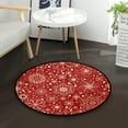 thumbnail image 5 of SKYSONIC Gold Snowflakes Round Area Rug Chair Couch Cover Area Rug for Bedroom Floor Sofa Living Room Non-Slip Home Decor 3 x 3 Feet, 5 of 5
