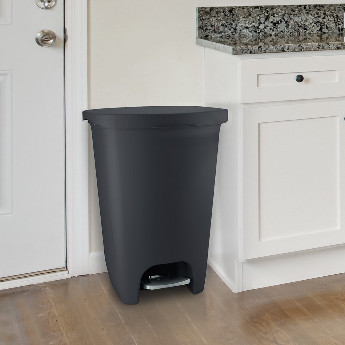 Glad Plastic Step Kitchen Garbage Can, 13 gal, Gray, 2 Pack - image 5 of 10