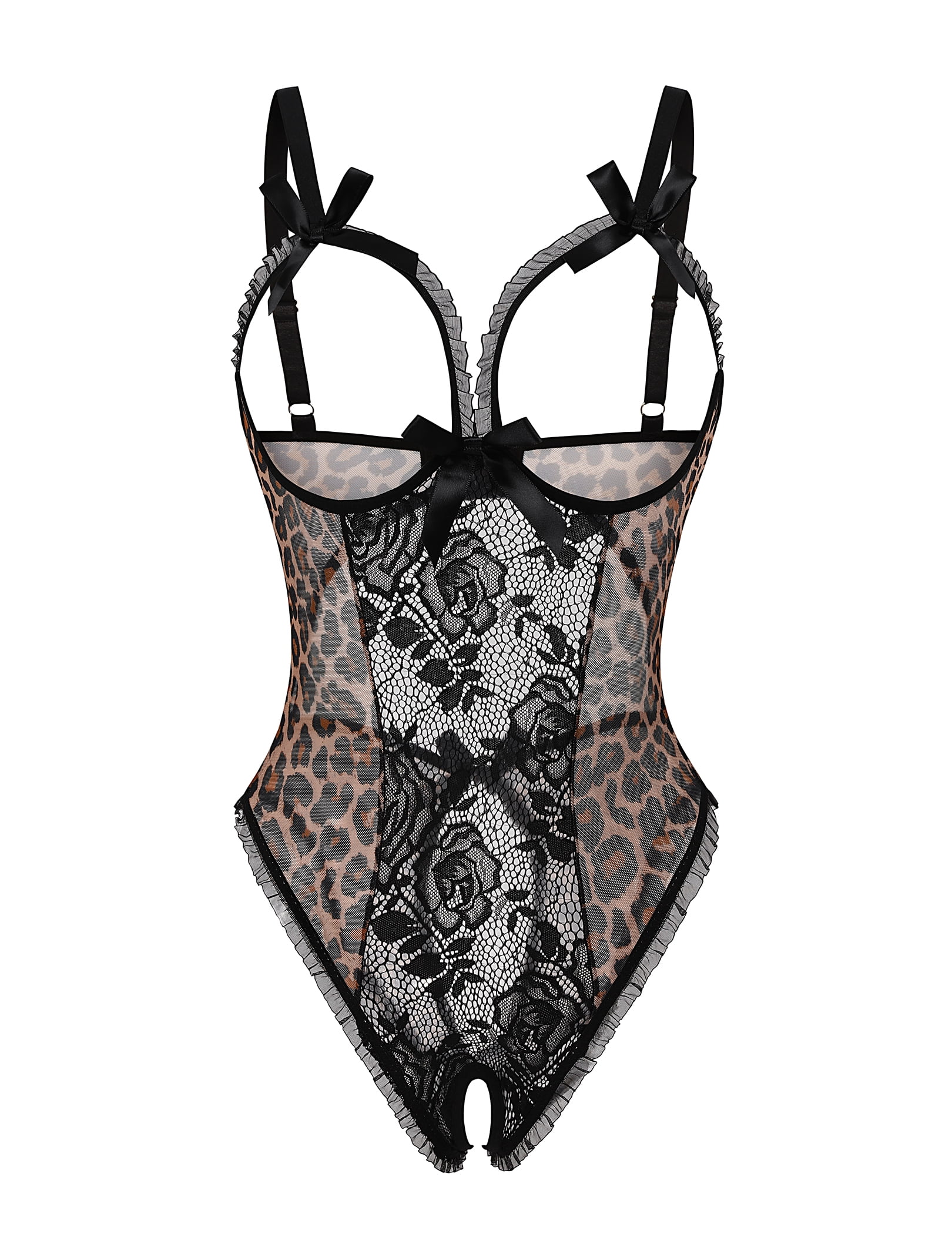 Sexyfree Lingerie for Women One Piece Bodysuit Sexy Lace Crotchless Lingerie  Nightwear