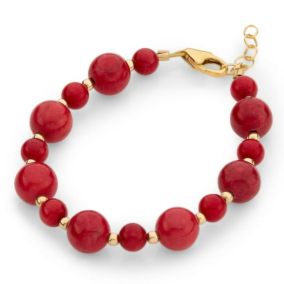 Stunning Newborn/Toddler/Infant/Teen Bracelet With 4 and 6 mm red coral pearls (B2133-R)
