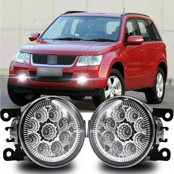 Pair Bumper LED Fog Light Lamps 6000K White for Suzuki Grand Vitara 2006-2012 SX4 2008-2015