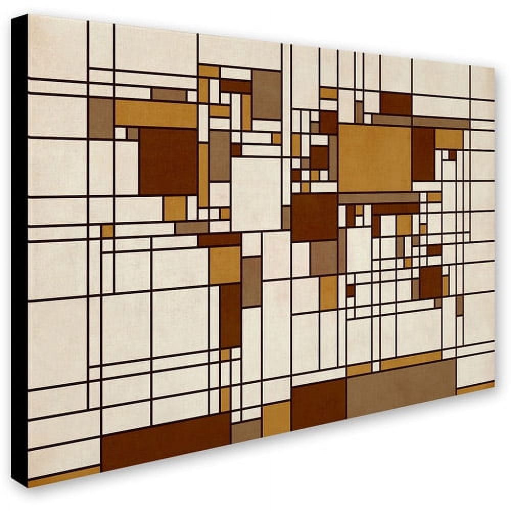 Trademark Art 'Mondrian World Map' Canvas Art by Michael Tompsett