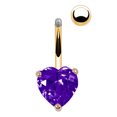 thumbnail image 2 of HEVIRGO Women Navel Belly Ring Rhinestone Button Bar Heart Star Body Piercing Jewelry,Purple, 2 of 10