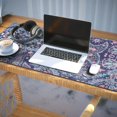 thumbnail image 3 of Long Mouse Pads for Desk,Blue Ethnic Paisley and Floral Pattern Desk Mats on Top Of Desks, Desk Mouse Pad Extra Large with 3mm Non-Slip Base and Stitched Edge for Gaming,Office,Work,Home 35.4"x15.7", 3 of 6