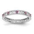 thumbnail image 3 of Auriga Fine Jewelry 925 Sterling Silver Created Ruby Ring for Women Size- 10, 3 of 4