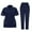 Navy, variant on Busydd Scrubs for Women Set Solid Color Short Sleeve Lapel Scrubs Tops Jogger Scrub Pants for Women Casual Stretch Oversized Nursing Working Uniform Sets with Pockets
