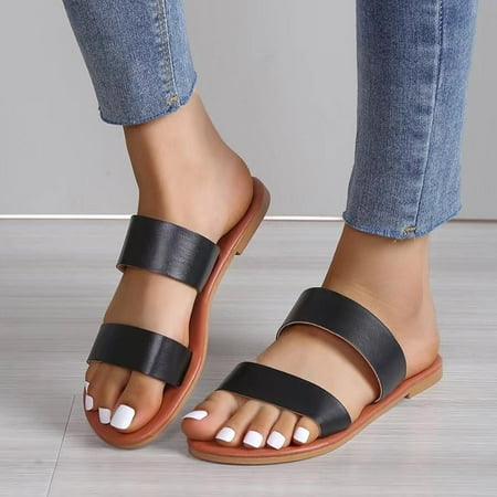 

Gubotare Women S Slippers Women s Wedge Sandals With Pearls Across The Top Platform Sandals High Heels Black 8.5