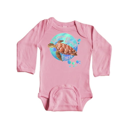 

Inktastic Miami Beach Florida Swimming Sea Turtle with Bubbles Gift Baby Boy or Baby Girl Long Sleeve Bodysuit