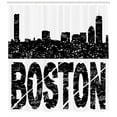 thumbnail image 3 of Ambesonne Boston Shower Curtain, Scattered Silhouette, 69"Wx70"L, Black and White, 3 of 3