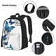 thumbnail image 3 of Easygdp Blue Flying Butterflies Mochila para Niños y Niñas con Set de Caja de Almuerzo y Estuche para Lápices 3 en 1, Mochila Escolar Estampada para Adolescentes, 3 of 7