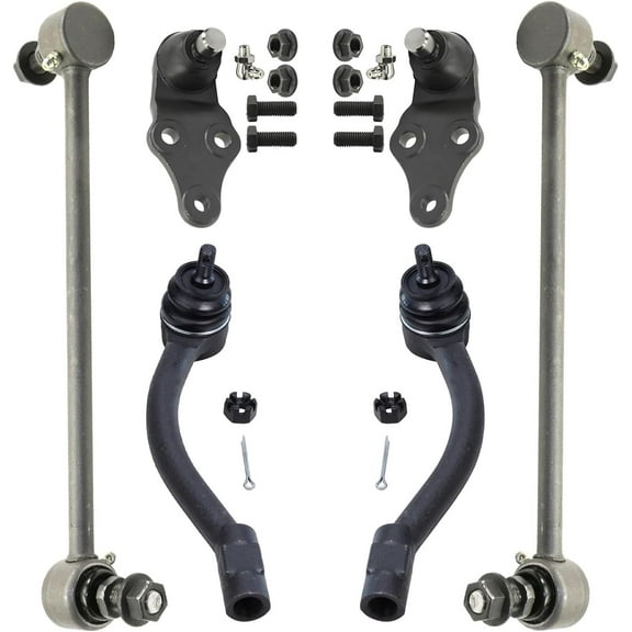 Detroit Axle - Front Lower Ball Joints   Outer Tie Rod Ends   Sway Bar End Links Replacement for 2014 2015-2019 Kia Soul EV - 6pc Set