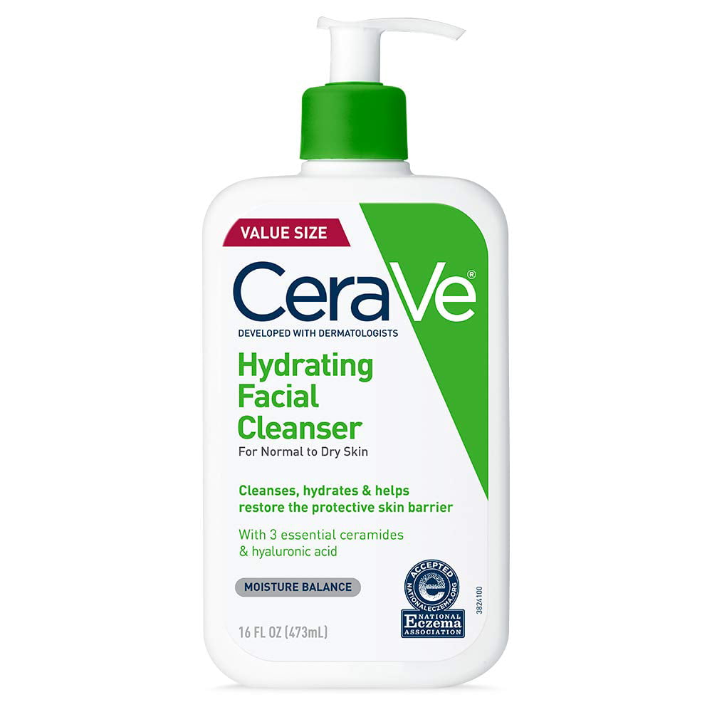 Cerave Hydrating Face Wash 16 Ounce Daily Facial Cleanser For Dry