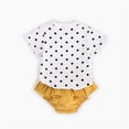 thumbnail image 4 of Baby Girls Casual Outfit Polka Dot Short Sleeved T Shirt Top Ruffle Stripe Shorts Set New Born Baby Summer Sets, 4 of 9
