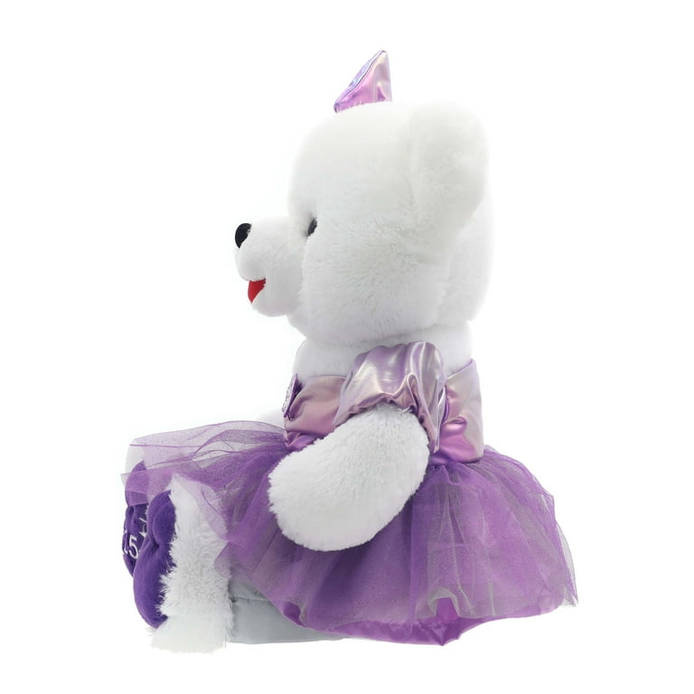 Snowflake Girl 2025 Teddy Bear Christmas Plush, White, 15