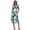 Blue Gold Tropical Leaf, variant on Binienty Sleeveless Sundress with Tropical Floral Pattern, Asymmetric Hem Midi Dress with Side Pockets for Summer Casual Outings and Weekend Gatherings