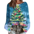 thumbnail image 3 of Women Christmas Sweater Funny Xmas Pattern Holiday Knit Sweaters Oversized Cute Crewneck Pullover Tops, 3 of 5