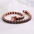thumbnail image 6 of 6.0MM Round Cut Lab Created Black Moissanite Tennis Bracelet in 925 Sterling Silver for Women – Elegant and Sparkling Jewelry Gift, 6 of 11