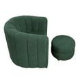 thumbnail image 3 of Noa Swivel Chair and Ottoman- Channel Tufted Curved- Sea Green Boucle, 3 of 6
