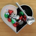 thumbnail image 3 of Tabletop Happy Metal Heart W/Spoon Dish Party Salsa Dips 100198 Blk Wht, 3 of 3