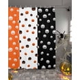 thumbnail image 2 of Halloween Pumpkins Shower Curtain Set ，Waterproof Fabric Shower Curtains Black White Orange Stripes Shower Curtains for Bathroom,Bathroom Decor 60"x72", 2 of 6