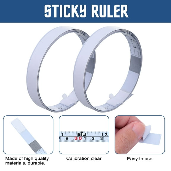 MLINS  4 Pcs Peel and Stick Ruler Metric Self-adhesive Measuring