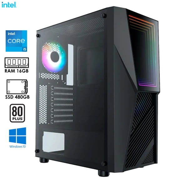 PC gamer armado CPU i5 11400 Intel  RAM de 16GB SSD 480GB 500W 80+