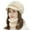 Beige, variant on 2Pcs/Set Flower Decor Wide Brim Solid Color Ear Protection Hat Scarf Set Autumn Winter Women Knitted Plush Lining Cap Neckerchief Set