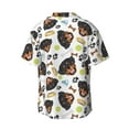 thumbnail image 5 of Uemuo Rottweiler Pattern Cotton Linen Short Sleeve Shirts,Casual Lightweight Button Down Shirts,Vacation Beach Summer Tops-XX-Large, 5 of 7