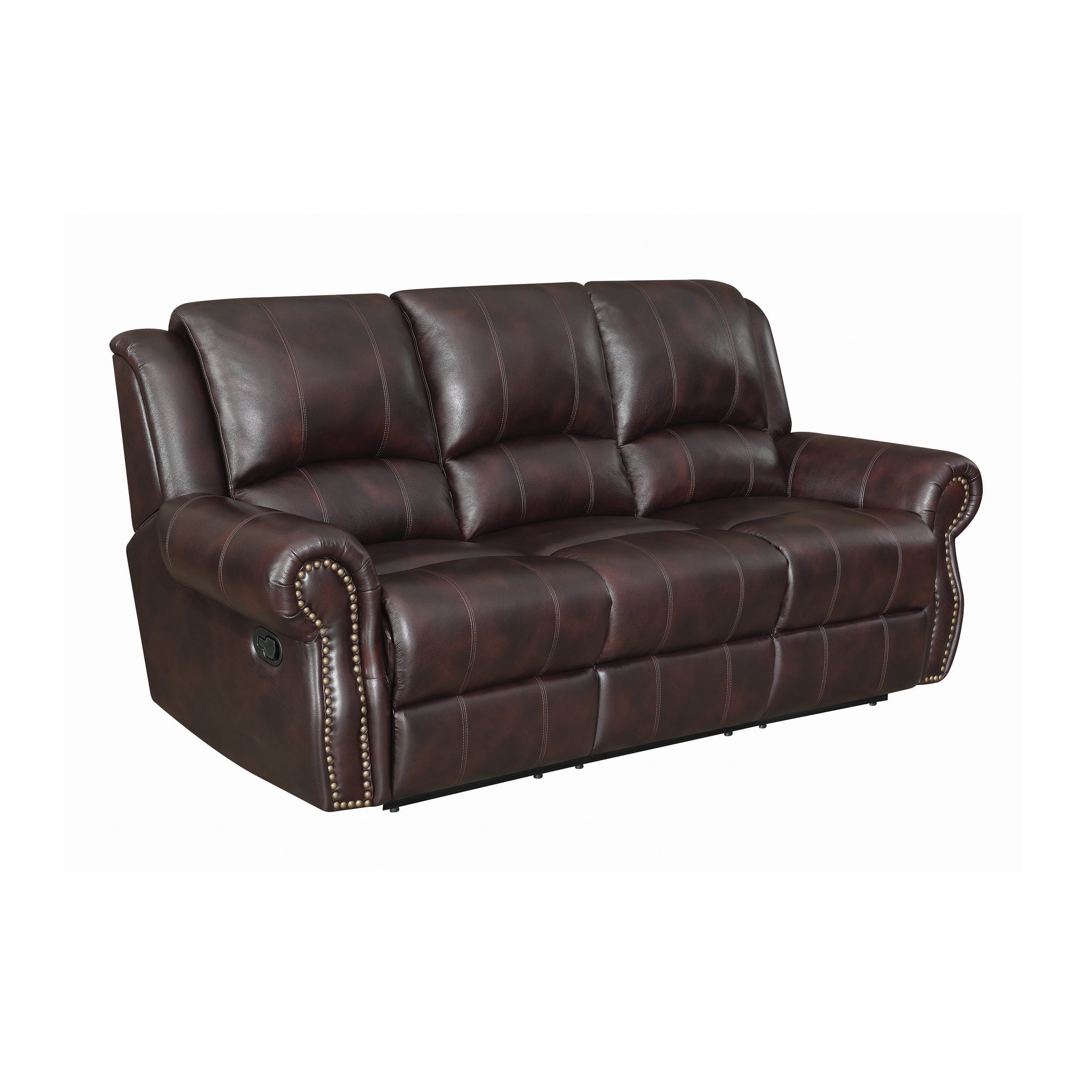 Coaster Company Brown Leather Tufted Victoria Sofa | Baci Living Room