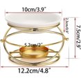 thumbnail image 2 of New Product,metal Essential Oil Burner Wax Melting Burner With Ceramic Bowl, Home Decor Tea Light Candle Holder Aroma Diffuser, Round (gold), 2 of 5