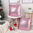 thumbnail image 6 of PiccoCasa 18"x18" Shiny Sequin Throw Pillow Covers Decorative Pillowcase, Pink 1, 6 of 8