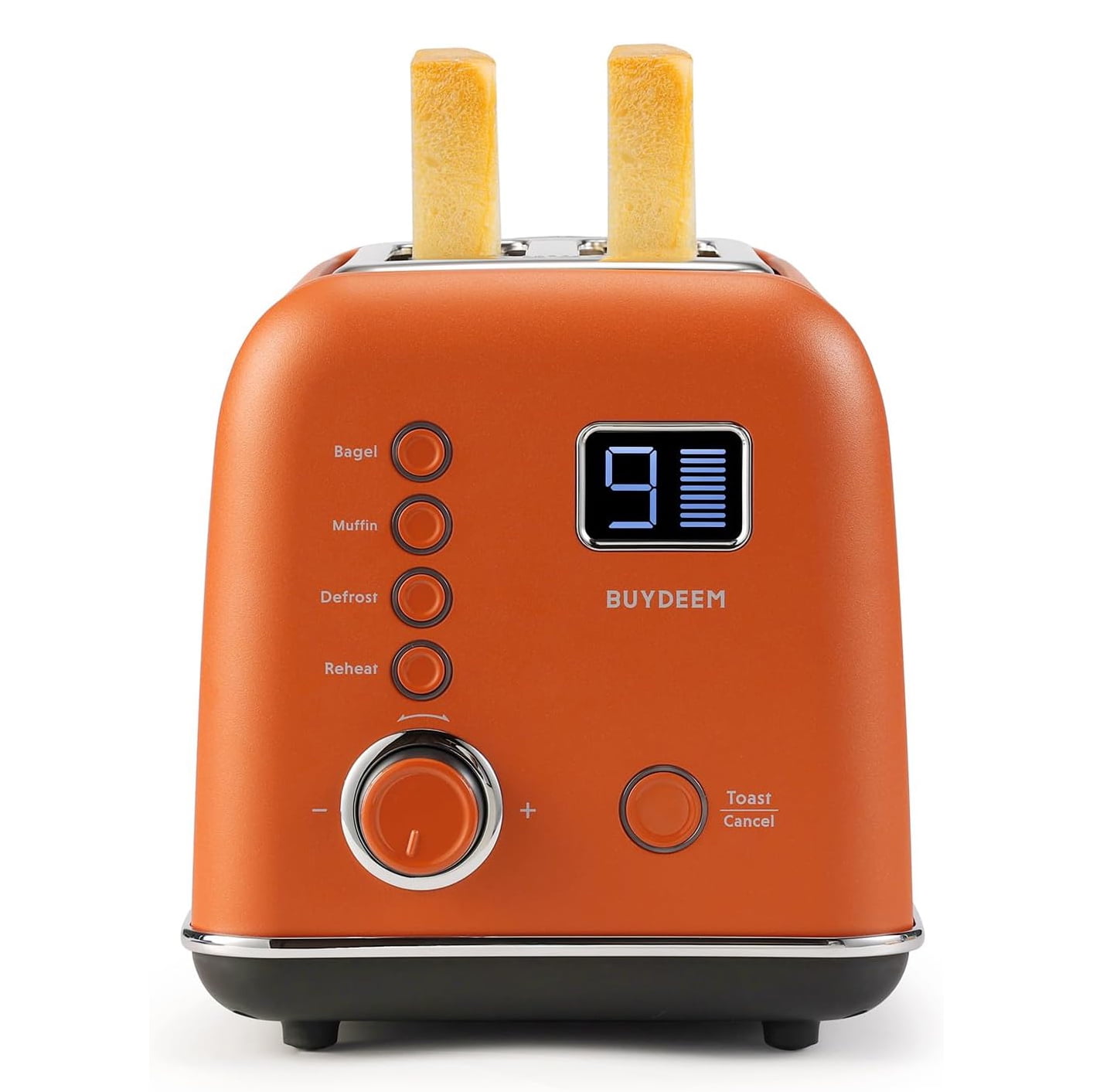 BUYDEEM Automatic Digital 2slice Toaster, Extra Wide Slots, Koi Red