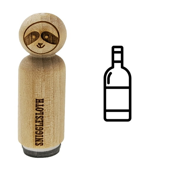 Wine Bottle Icon Rubber Stamp for Scrapbooking Crafting Stamping - Large 1-1/4 Inch