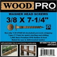 thumbnail image 2 of WoodPro Fasteners ST38X714-25PC Tête de Rondelle Ronde 3/8 Pouce par 7-1/4 Pouce Vis en Bois pour Extérieur, Lot de 25, 2 of 3