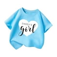 thumbnail image 2 of Toddler Girl Shirts Kid Girls Cute Graphic Print Round Neck Short Sleeve Tee Summer Casual T Shirt Tops Blue Girls' Tops, Tees & Blouses,9-10Y, 2 of 5