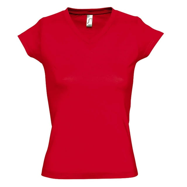 Sol's T-Shirt à Manches Courtes Col en V pour Femmes Moon