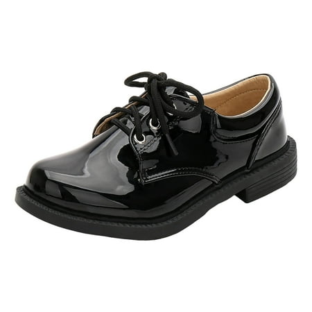 adviicd Boy Dress Shoes Boy s Casual Dress Oxford Comfort Uniform Formal Shoes (Black 13.5)