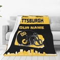 thumbnail image 2 of Custom Pittsburgh Blanket Personalized Throw Blankets Name and Number for Men Women Boy Football Style Decor Gifts, 2 of 6