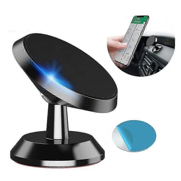 360 Rotatable Mobile Holder With Self -adhesive Magnet Car Holder Black