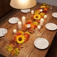 thumbnail image 5 of FeiFu Artificial Autumn Maple Leaf Vine Garland Fall Hanging Decor with Pumpkin for Thanksgiving Home Wall Door Fireplace Decoration, Guirnalda de Otoño Artificial, 5 of 7