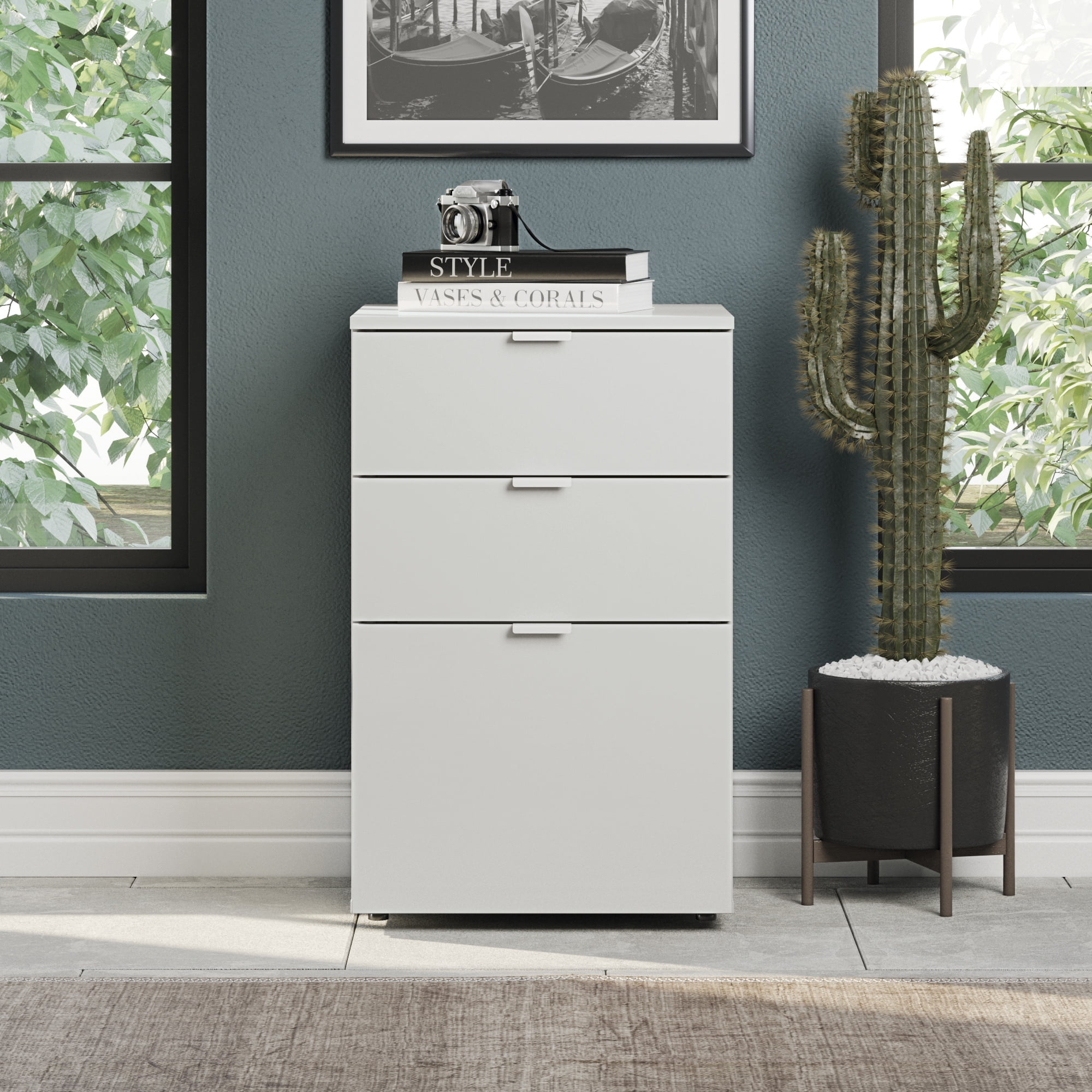 Richmond 3 Drawer File Cabinet - Letter Sized Hanging File, White ...