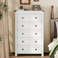 thumbnail image 7 of FANRAL 5 Drawers Tall Dressers for Bedroom,Wood Tall Dresser Modern Chest of Drawers,Closet Clothes Organizer Storage Cabinet,White Dresser, 7 of 7
