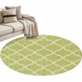 thumbnail image 2 of Grass Green Morocco Round Area Rug 4ft, Ethnic Geometric Quatrefoil Lattice Washable Non-Slip Circle Rugs for Bedroom Living Room Kitchen, Soft Non Shedding Circle Carpet for Dining Room Dorm, 2 of 9